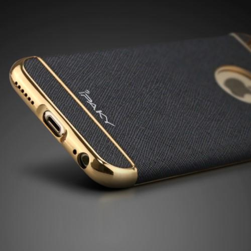 Style gelový obal s kontrastním lemem na iPhone 6s Plus a 6 Plus - černý