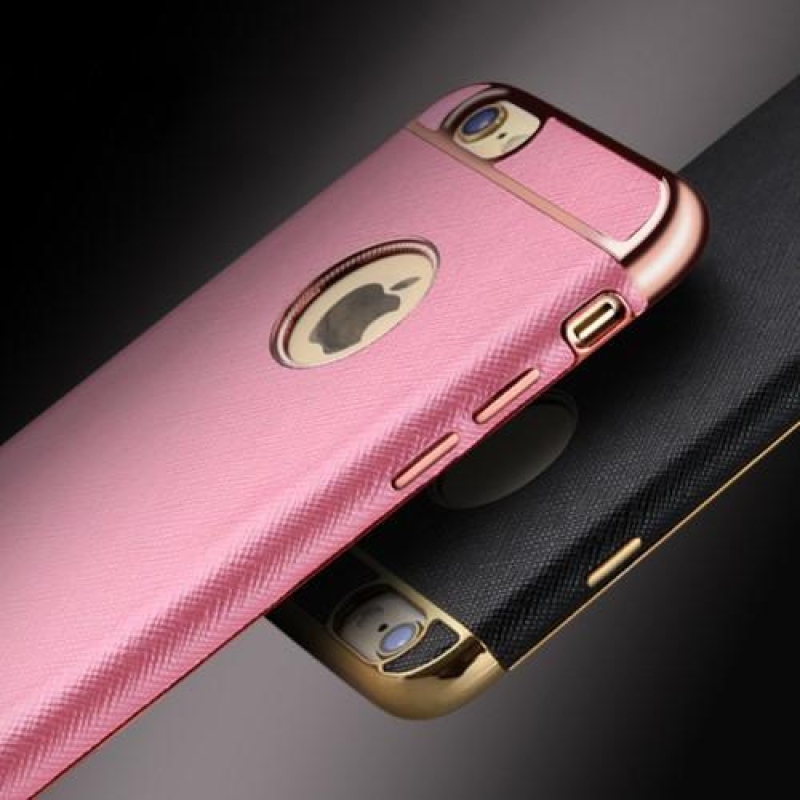 Style gelový obal s kontrastním lemem na iPhone 6s Plus a 6 Plus - růžovozlatý