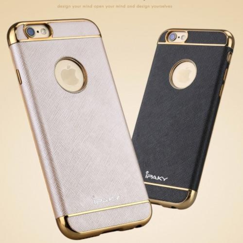 Style gelový obal s kontrastním lemem na iPhone 6s Plus a 6 Plus - zlatý
