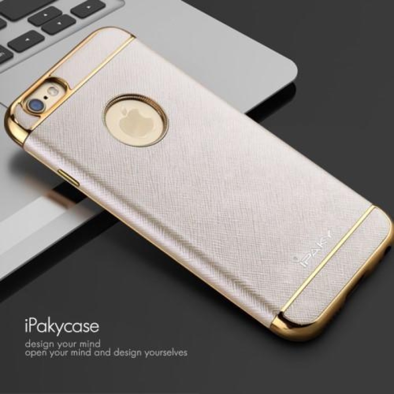 Style gelový obal s kontrastním lemem na iPhone 6s Plus a 6 Plus - zlatý