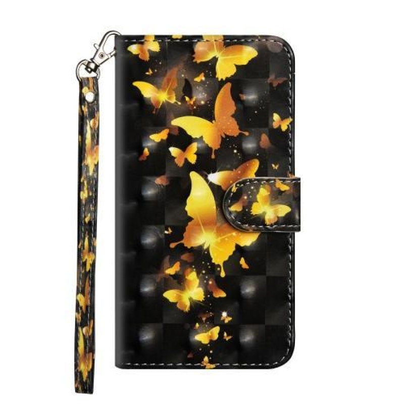 Style PU kožené peněženkové pouzdro na mobil Honor 20 Lite/Honor 20e - zlatí motýli