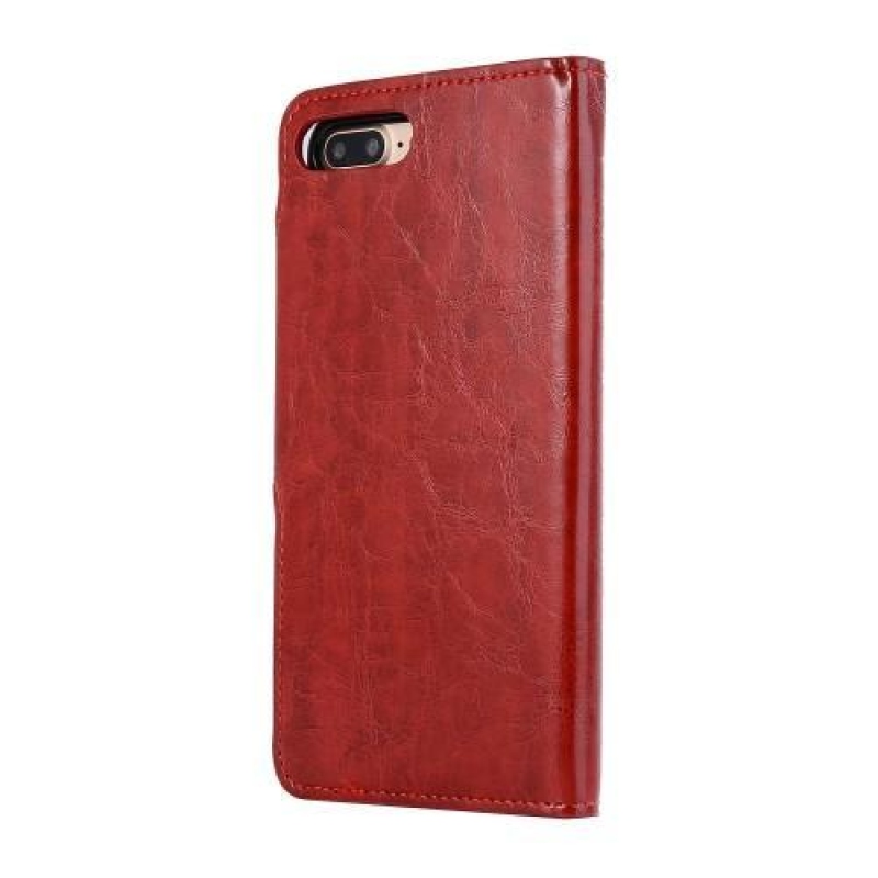 Styles PU kožené rozkládací pouzdro na iPhone 7 Plus a 8 Plus - červené