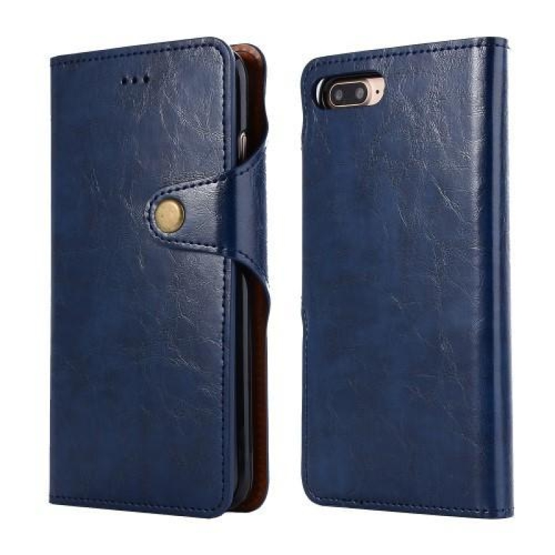 Styles PU kožené rozkládací pouzdro na iPhone 7 Plus a 8 Plus - tmavěmodré