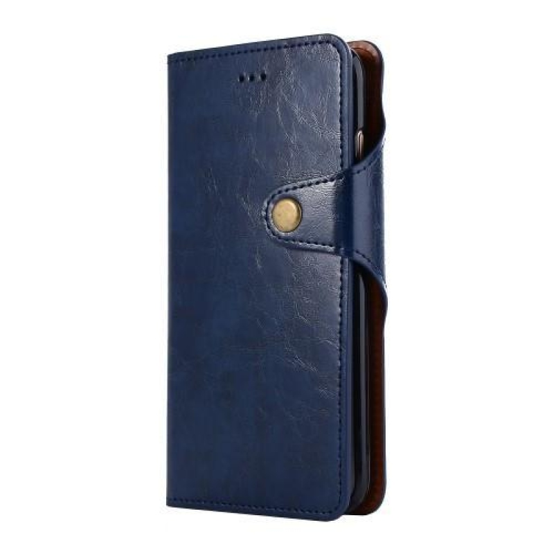 Styles PU kožené rozkládací pouzdro na iPhone 7 Plus a 8 Plus - tmavěmodré