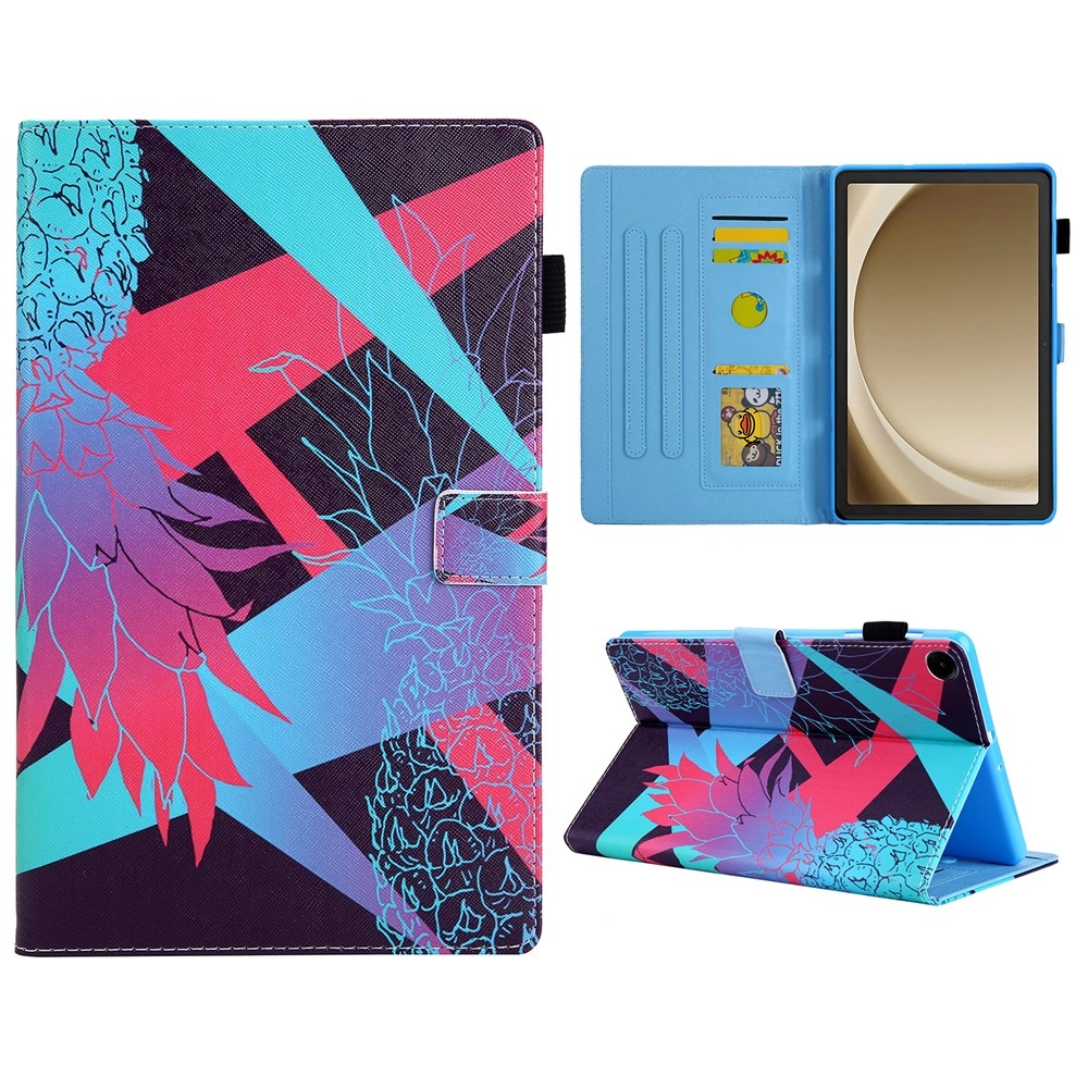 Stylish chytré zavírací pouzdro na Samsung Galaxy Tab A11+/Tab A9+ - barevný ananas