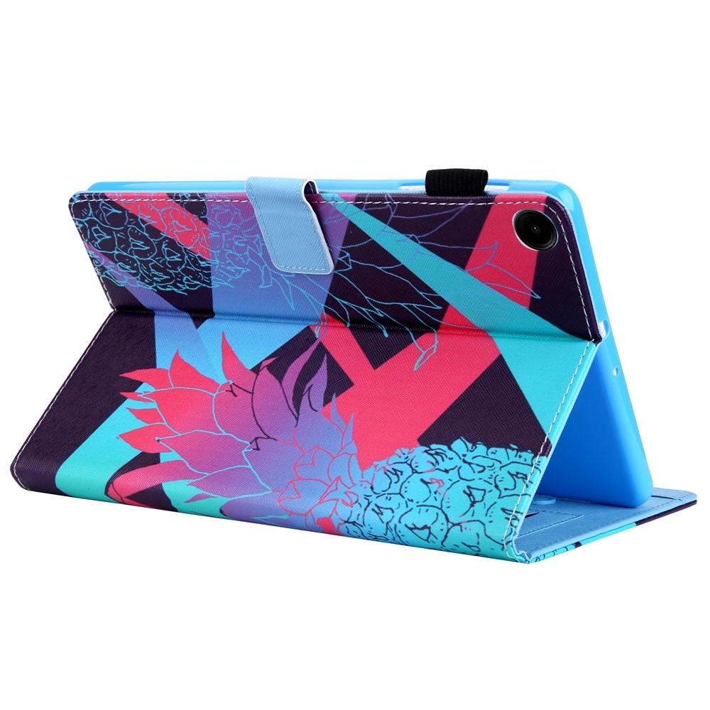 Stylish chytré zavírací pouzdro na Samsung Galaxy Tab A11+/Tab A9+ - barevný ananas