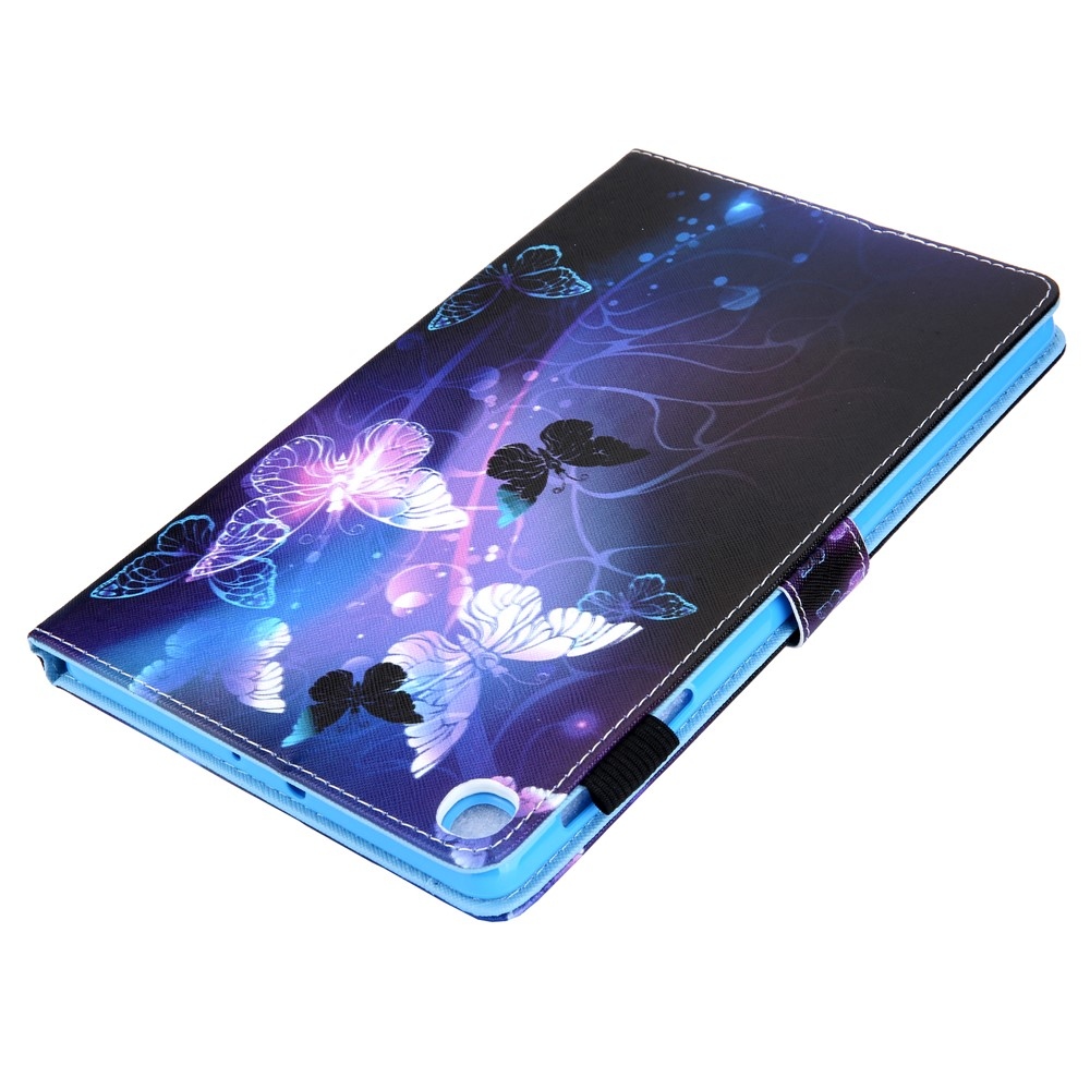 Stylish chytré zavírací pouzdro na Samsung Galaxy Tab A11+/Tab A9+ - fialoví motýli
