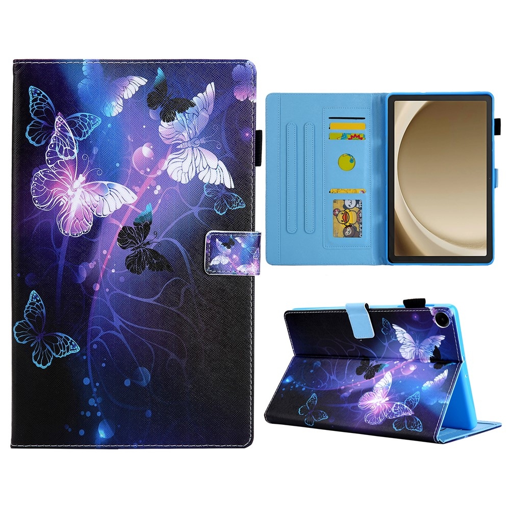 Stylish chytré zavírací pouzdro na Samsung Galaxy Tab A11+/Tab A9+ - fialoví motýli