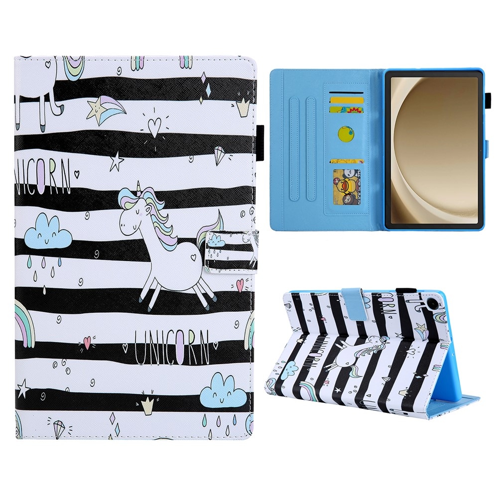 Stylish chytré zavírací pouzdro na Samsung Galaxy Tab A11+/Tab A9+ - jednorožec