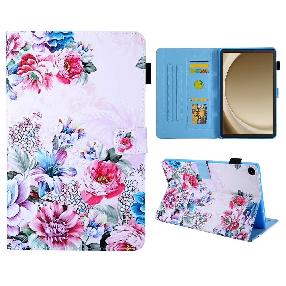 Stylish chytré zavírací pouzdro na Samsung Galaxy Tab A11+/Tab A9+ - květiny