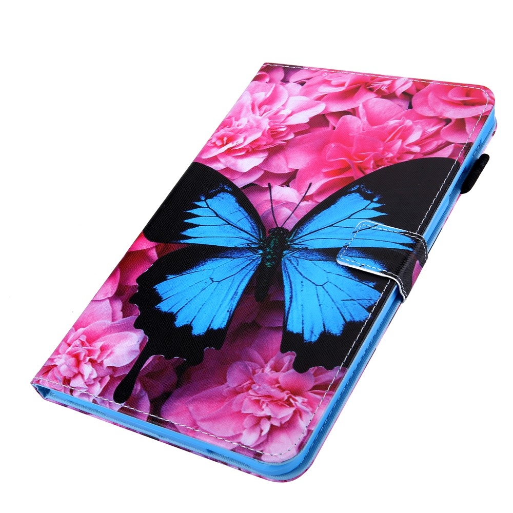 Stylish chytré zavírací pouzdro na Samsung Galaxy Tab A11+/Tab A9+ - modrý motýl a gerbera