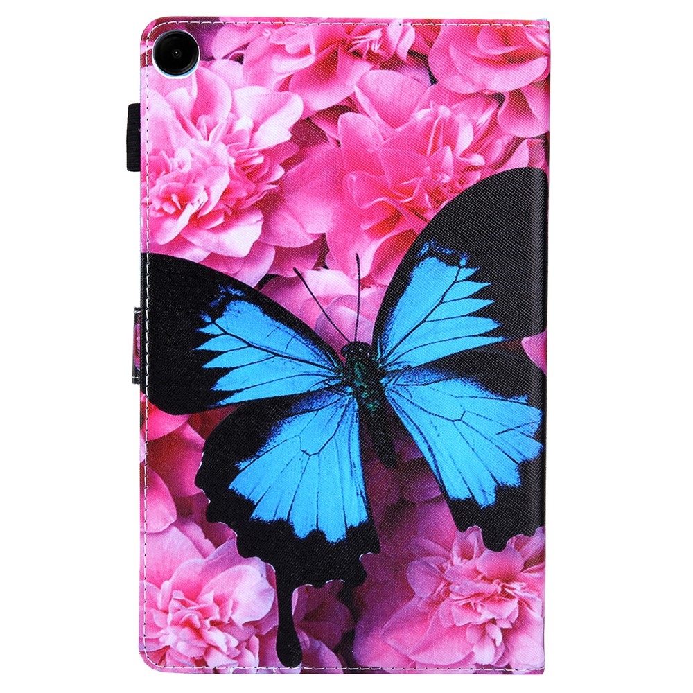 Stylish chytré zavírací pouzdro na Samsung Galaxy Tab A11+/Tab A9+ - modrý motýl a gerbera