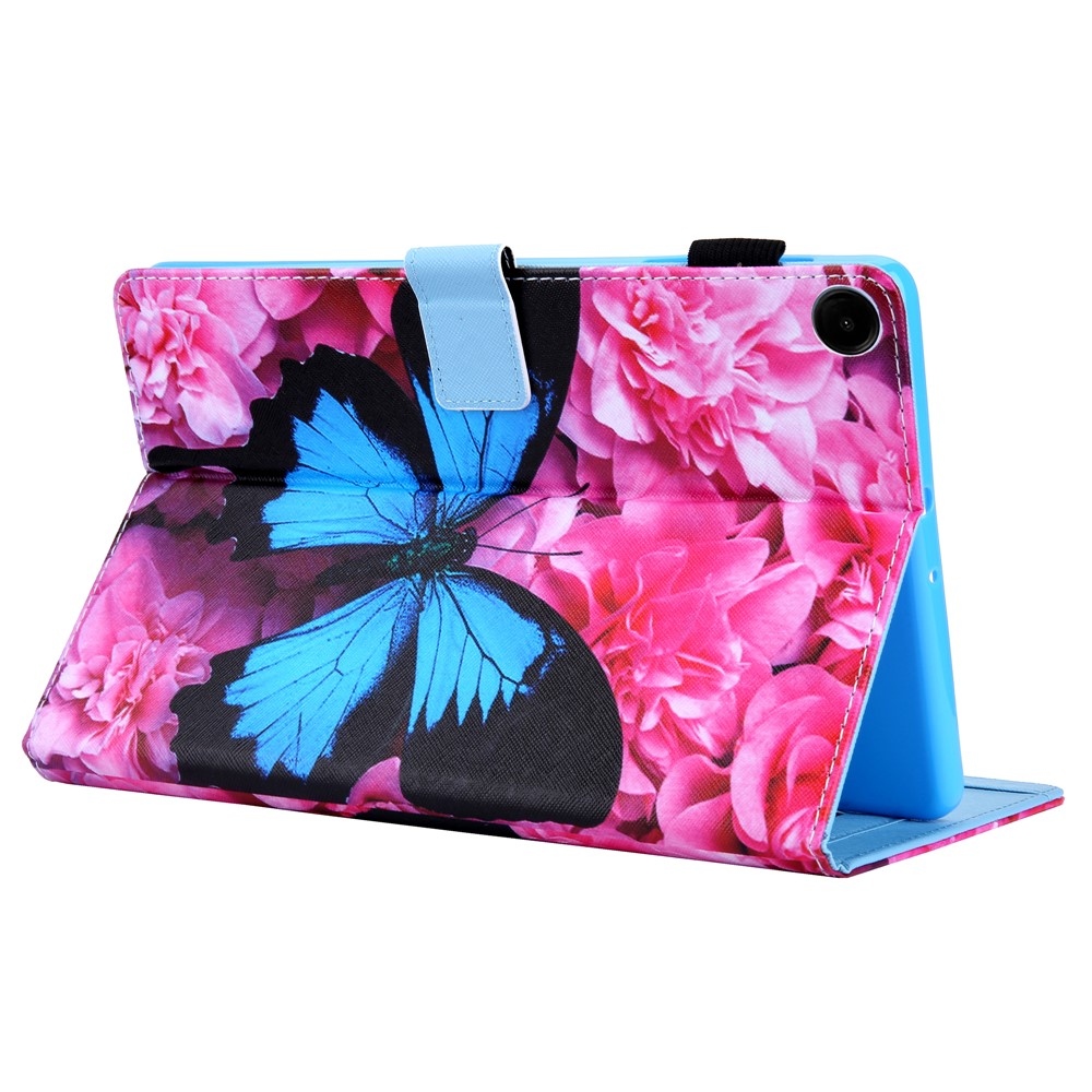 Stylish chytré zavírací pouzdro na Samsung Galaxy Tab A11+/Tab A9+ - modrý motýl a gerbera