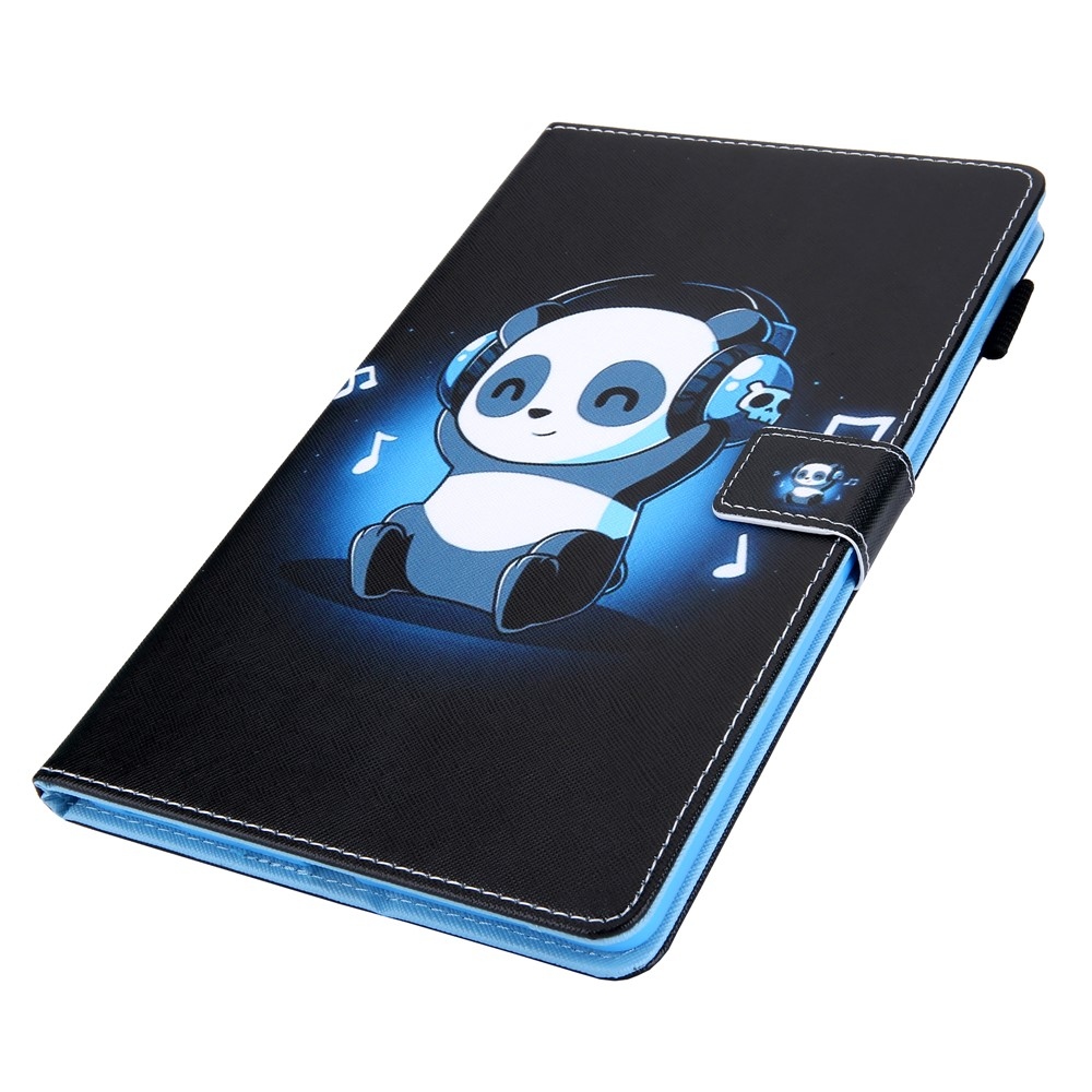 Stylish chytré zavírací pouzdro na Samsung Galaxy Tab A11+/Tab A9+ - panda se sluchátky