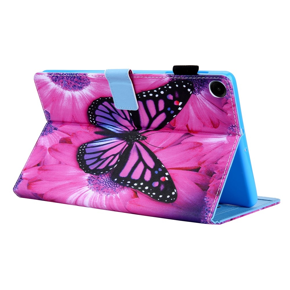 Stylish chytré zavírací pouzdro na Samsung Galaxy Tab A11+/Tab A9+ - růžový motýl a gerbera