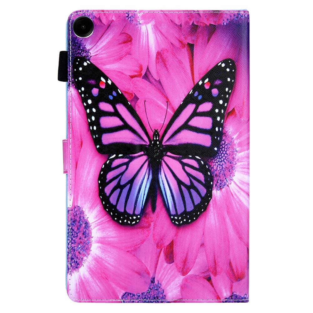 Stylish chytré zavírací pouzdro na Samsung Galaxy Tab A11+/Tab A9+ - růžový motýl a gerbera