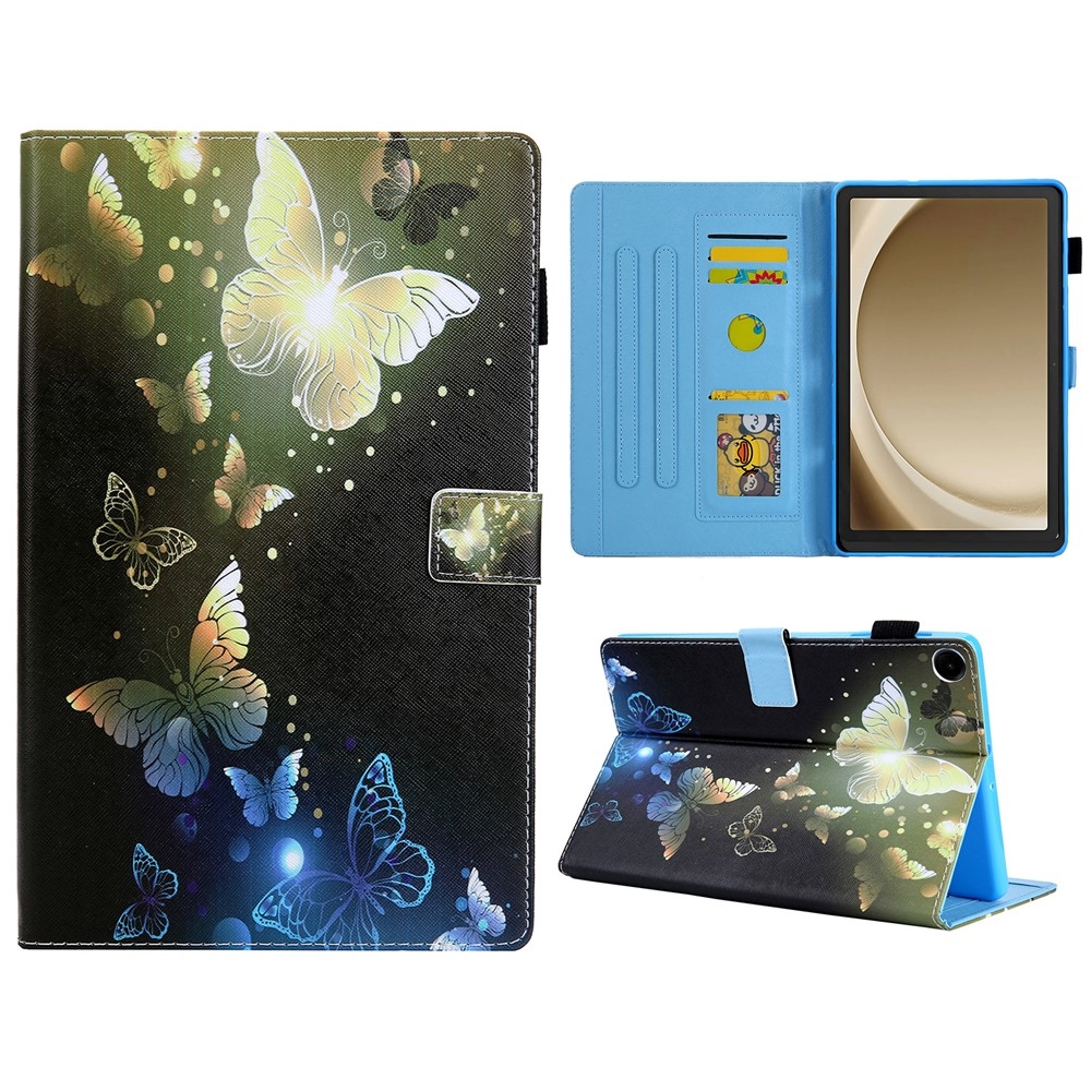 Stylish chytré zavírací pouzdro na Samsung Galaxy Tab A11+/Tab A9+ - zlatí motýli