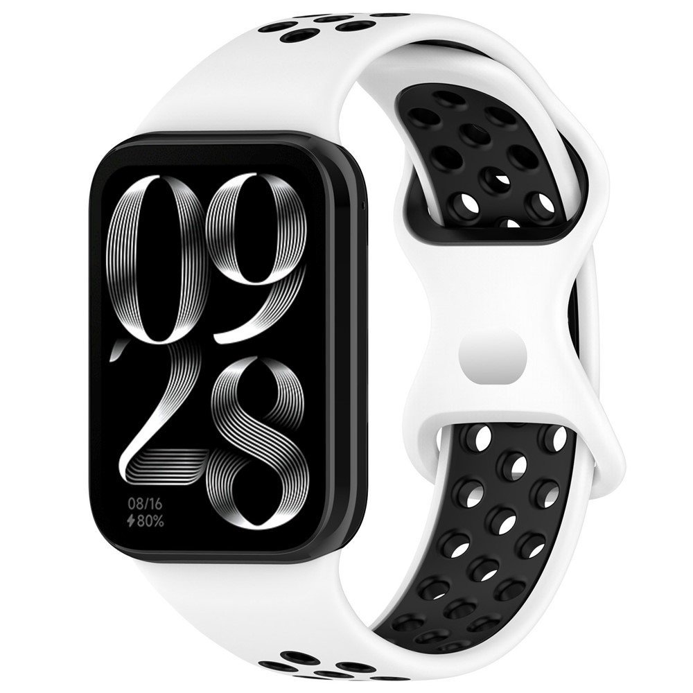 Stylish silikonový řemínek na Xiaomi Smart Band 10 Pro/9 Pro/8 Pro/Redmi Watch 6/5/4 - bílý/černý