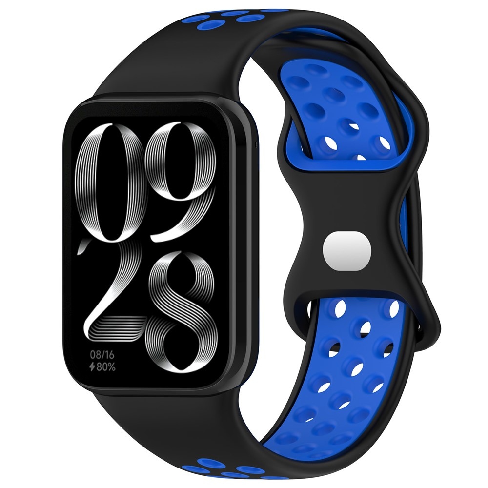 Stylish silikonový řemínek na Xiaomi Smart Band 10 Pro/9 Pro/8 Pro/Redmi Watch 6/5/4 - černý/modrý