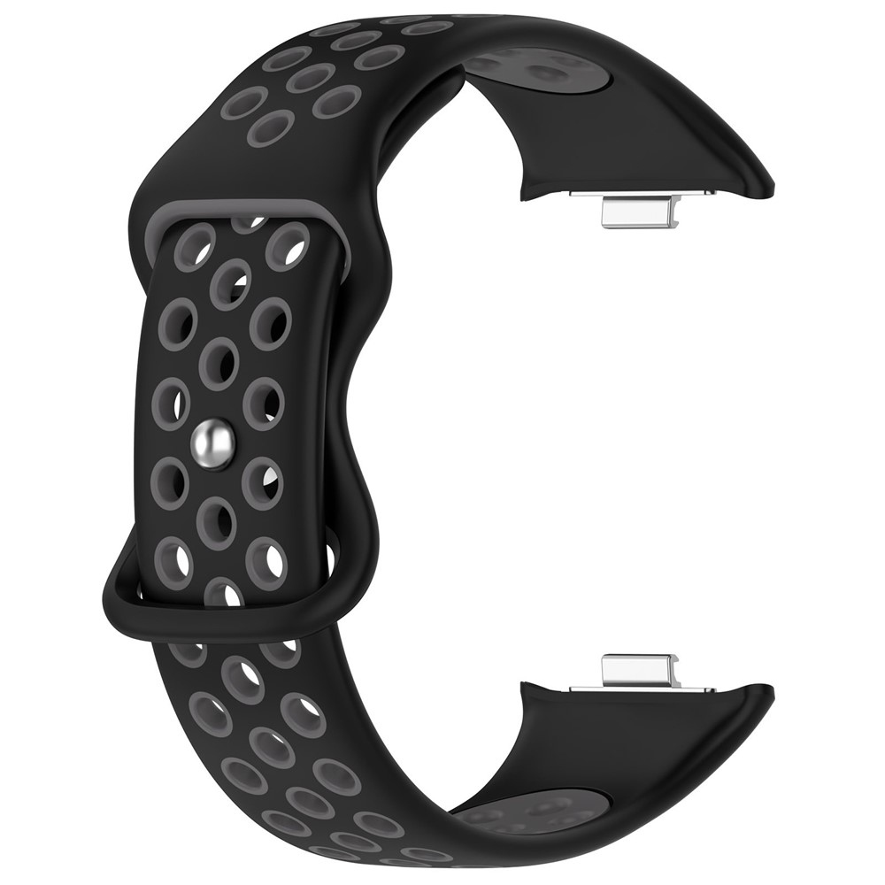 Stylish silikonový řemínek na Xiaomi Smart Band 10 Pro/9 Pro/8 Pro/Redmi Watch 6/5/4 - černý/šedý