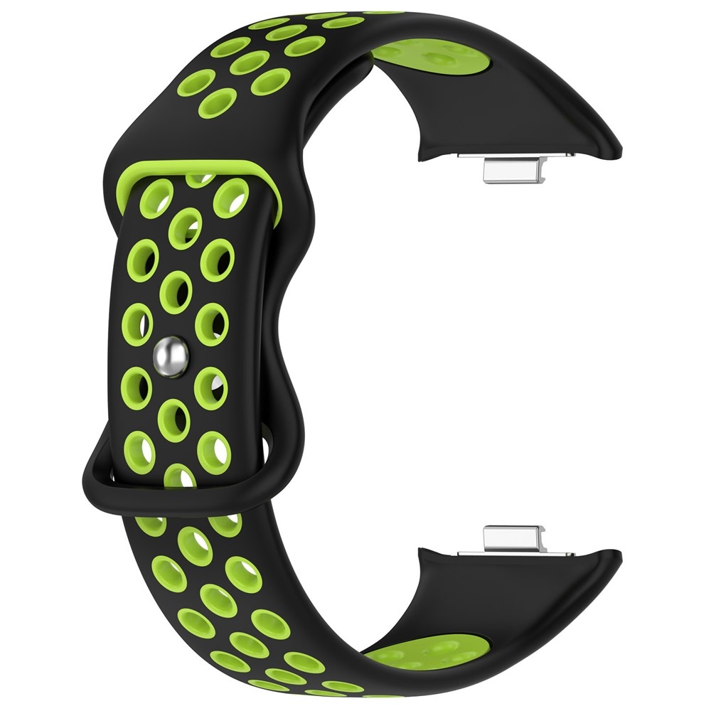 Stylish silikonový řemínek na Xiaomi Smart Band 10 Pro/9 Pro/8 Pro/Redmi Watch 6/5/4 - černý/zelený