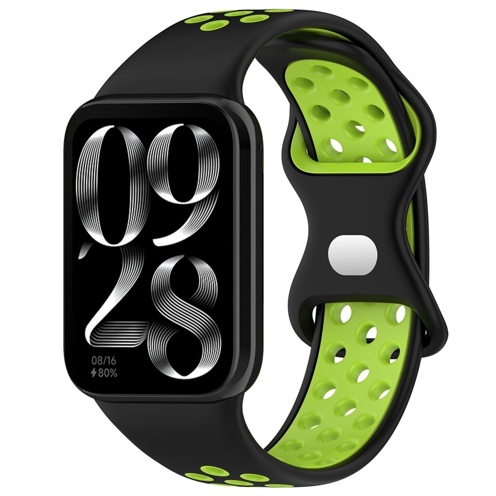 Stylish silikonový řemínek na Xiaomi Smart Band 10 Pro/9 Pro/8 Pro/Redmi Watch 6/5/4 - černý/zelený