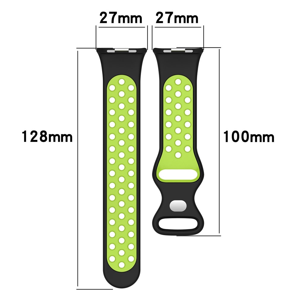 Stylish silikonový řemínek na Xiaomi Smart Band 10 Pro/9 Pro/8 Pro/Redmi Watch 6/5/4 - černý/zelený