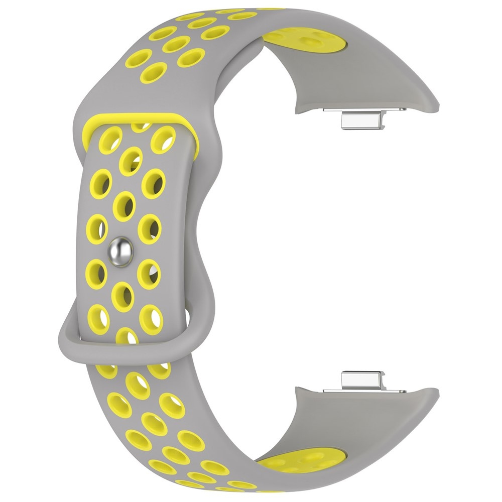 Stylish silikonový řemínek na Xiaomi Smart Band 10 Pro/9 Pro/8 Pro/Redmi Watch 6/5/4 - šedý/žlutý
