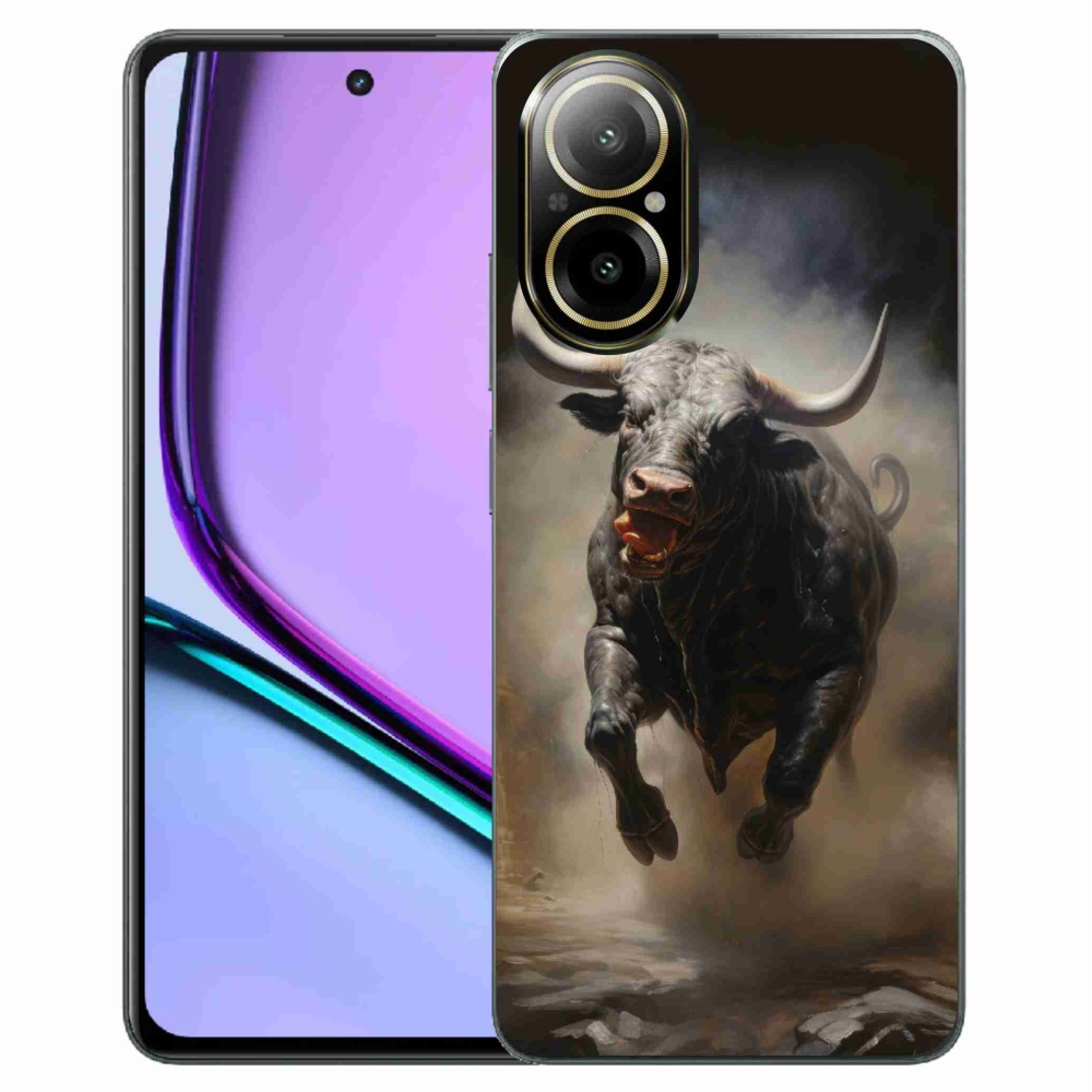 Gelový kryt mmCase na Realme C67 - rozzuřený býk