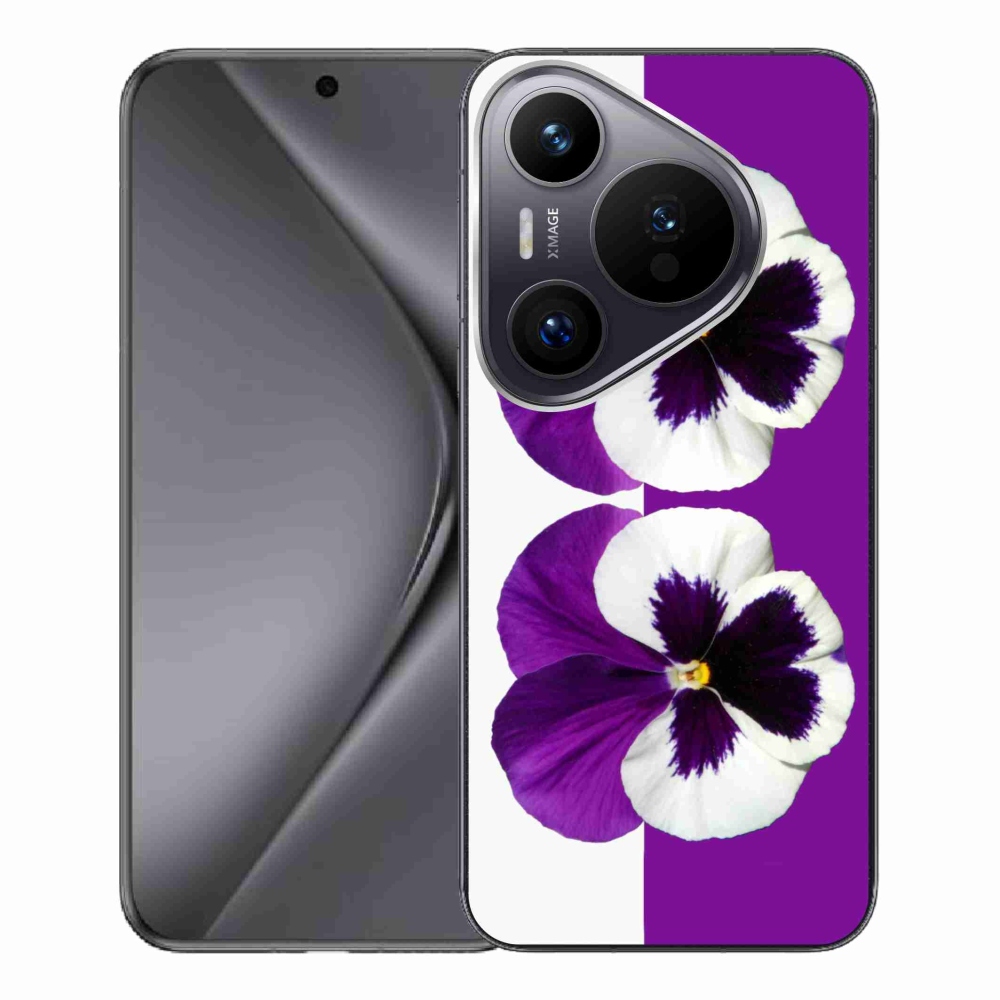 Gelový kryt mmCase na Huawei Pura 70 Pro - fialovobílý květ