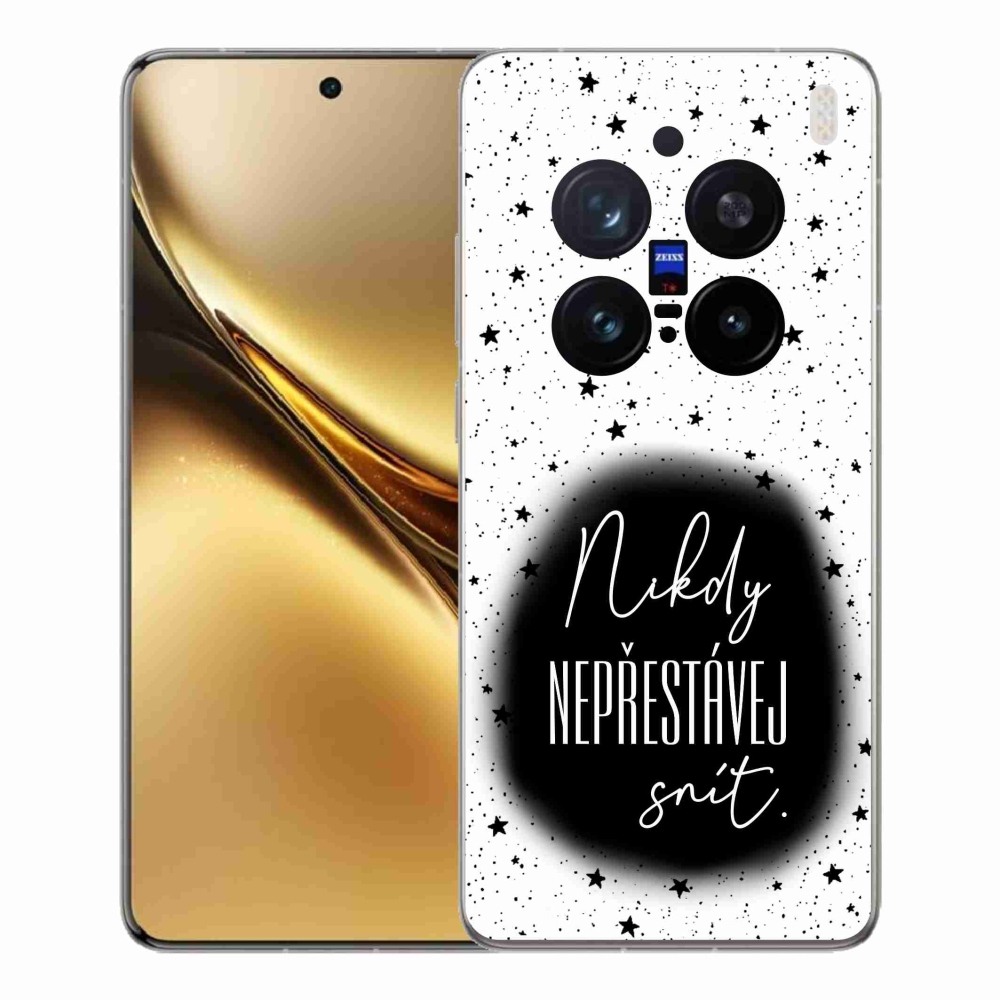 Gelový kryt mmCase na Vivo X200 Pro 5G - citát 1 černobílé pozadí