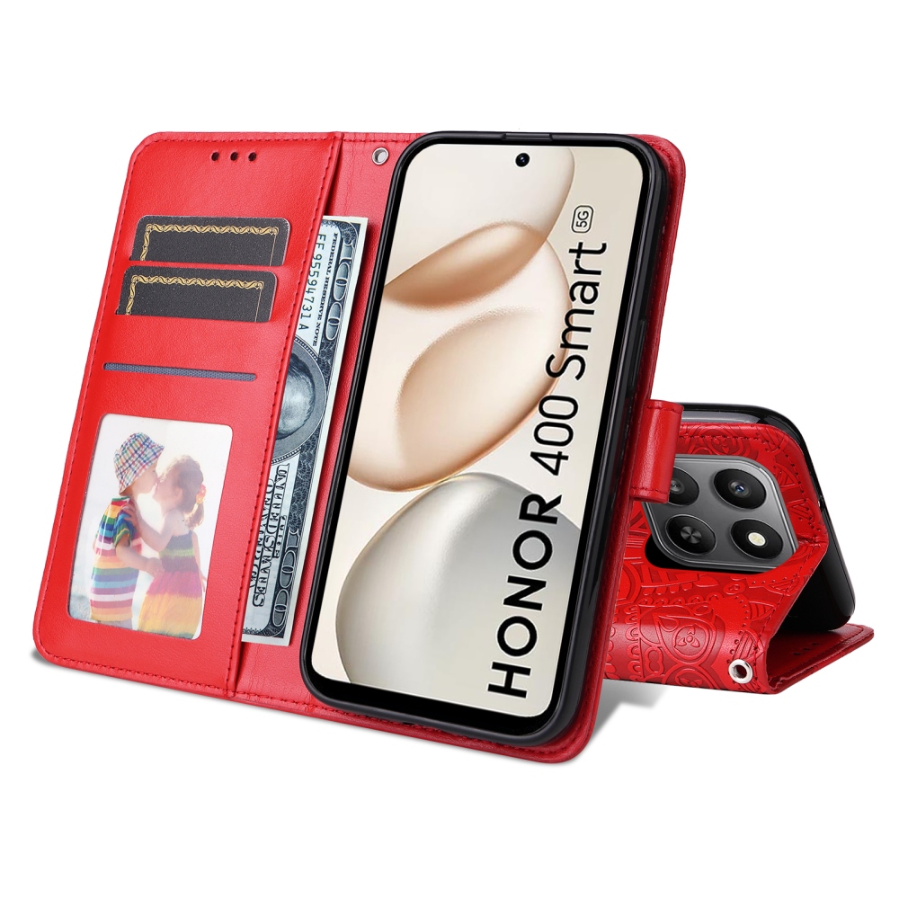 Sunflower knížkové pouzdro na Honor 400 Smart 5G/4G/Honor X7d - červené