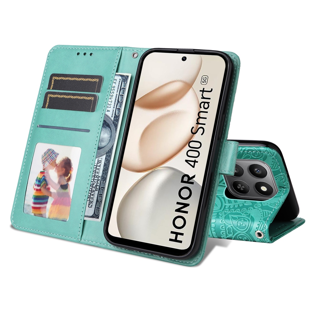 Sunflower knížkové pouzdro na Honor 400 Smart 5G/4G/Honor X7d - modrozelené