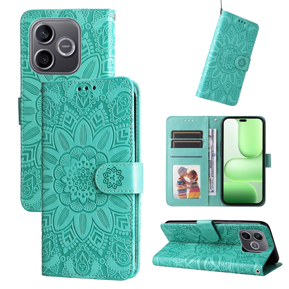 Sunflower knížkové pouzdro na Honor 600 Lite 5G - modrozelené