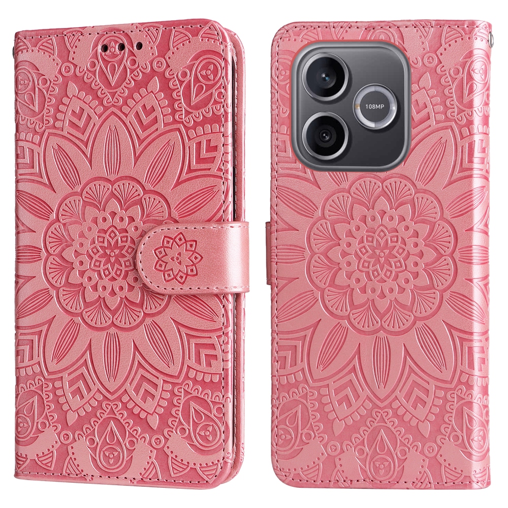 Sunflower knížkové pouzdro na Honor 600 Lite 5G - růžové