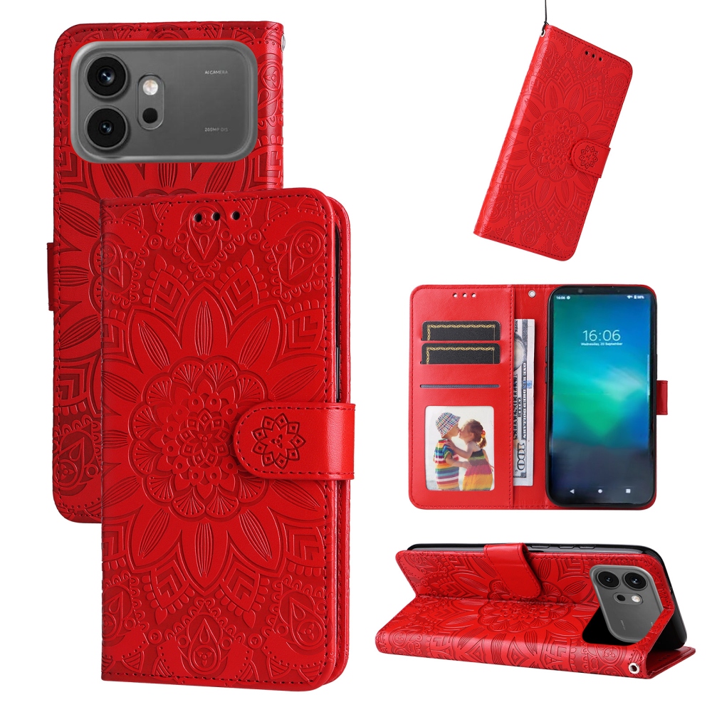 Sunflower knížkové pouzdro na Honor 600 Pro 5G/Honor 600 5G - červené