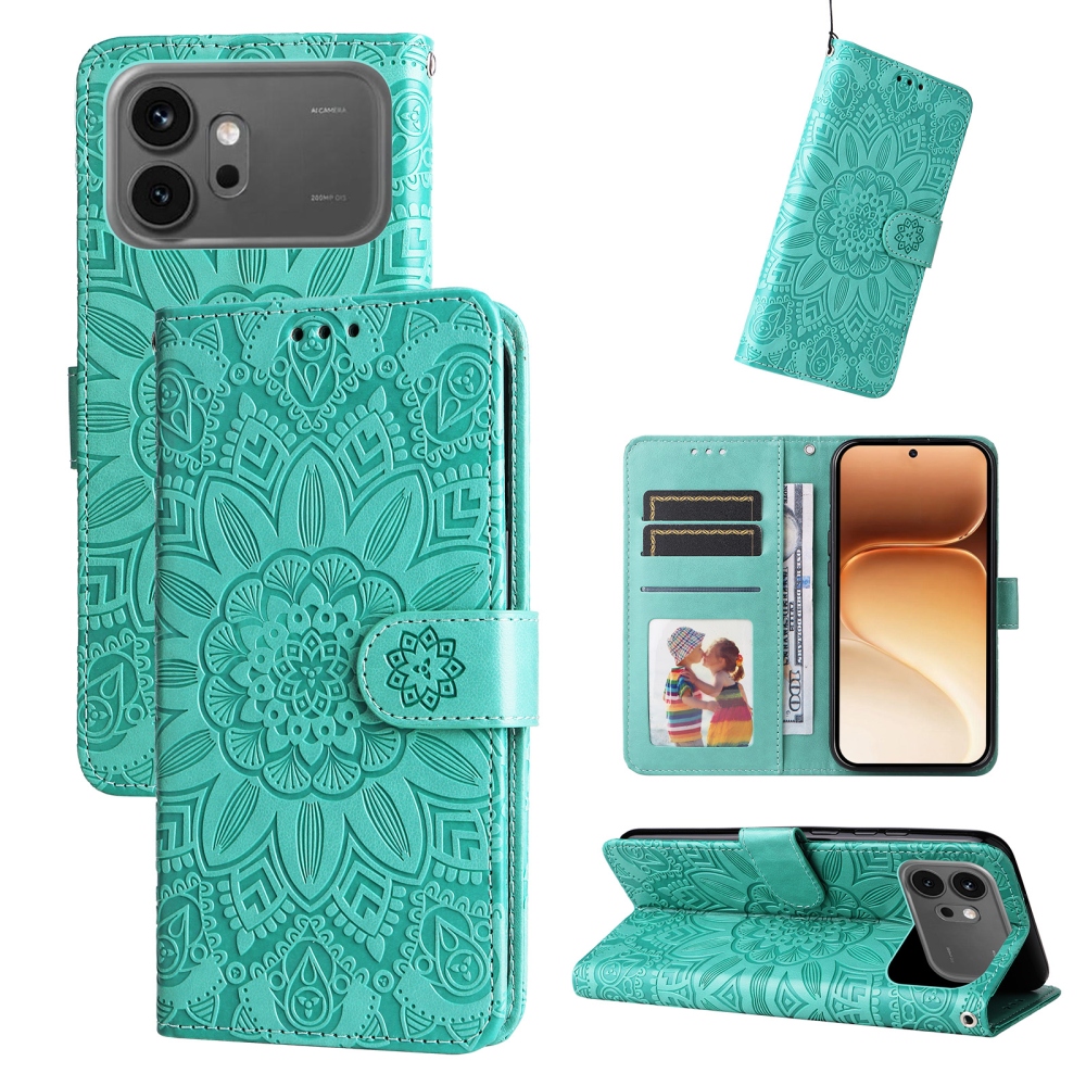 Sunflower knížkové pouzdro na Honor 600 Pro 5G/Honor 600 5G - modrozelené