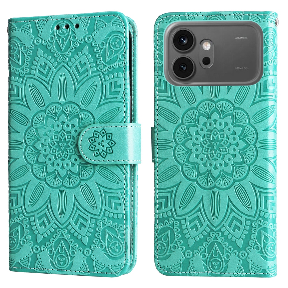 Sunflower knížkové pouzdro na Honor 600 Pro 5G/Honor 600 5G - modrozelené
