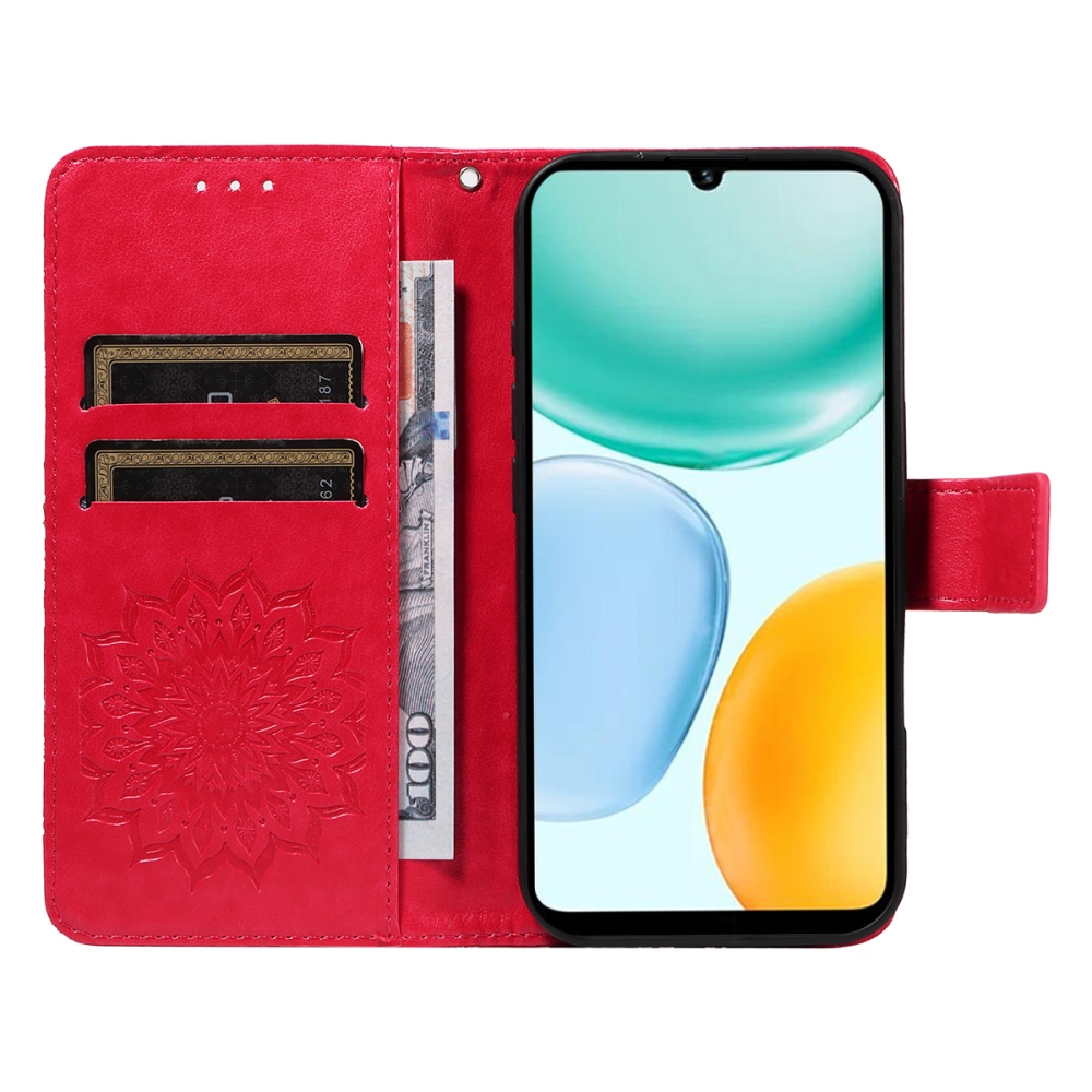 Sunflower knížkové pouzdro na Honor X5c Plus - červené