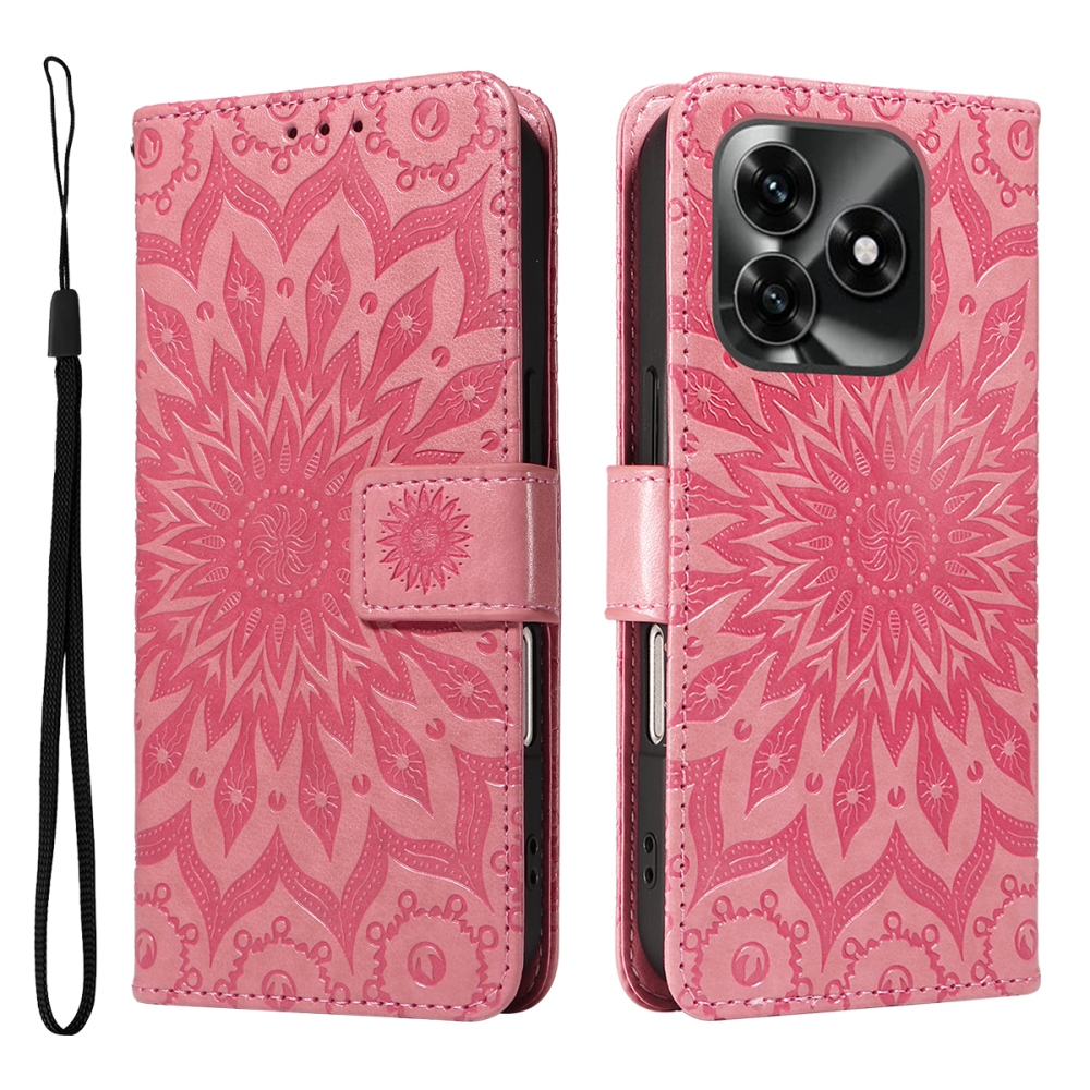 Sunflower knížkové pouzdro na Honor X5c Plus - růžové