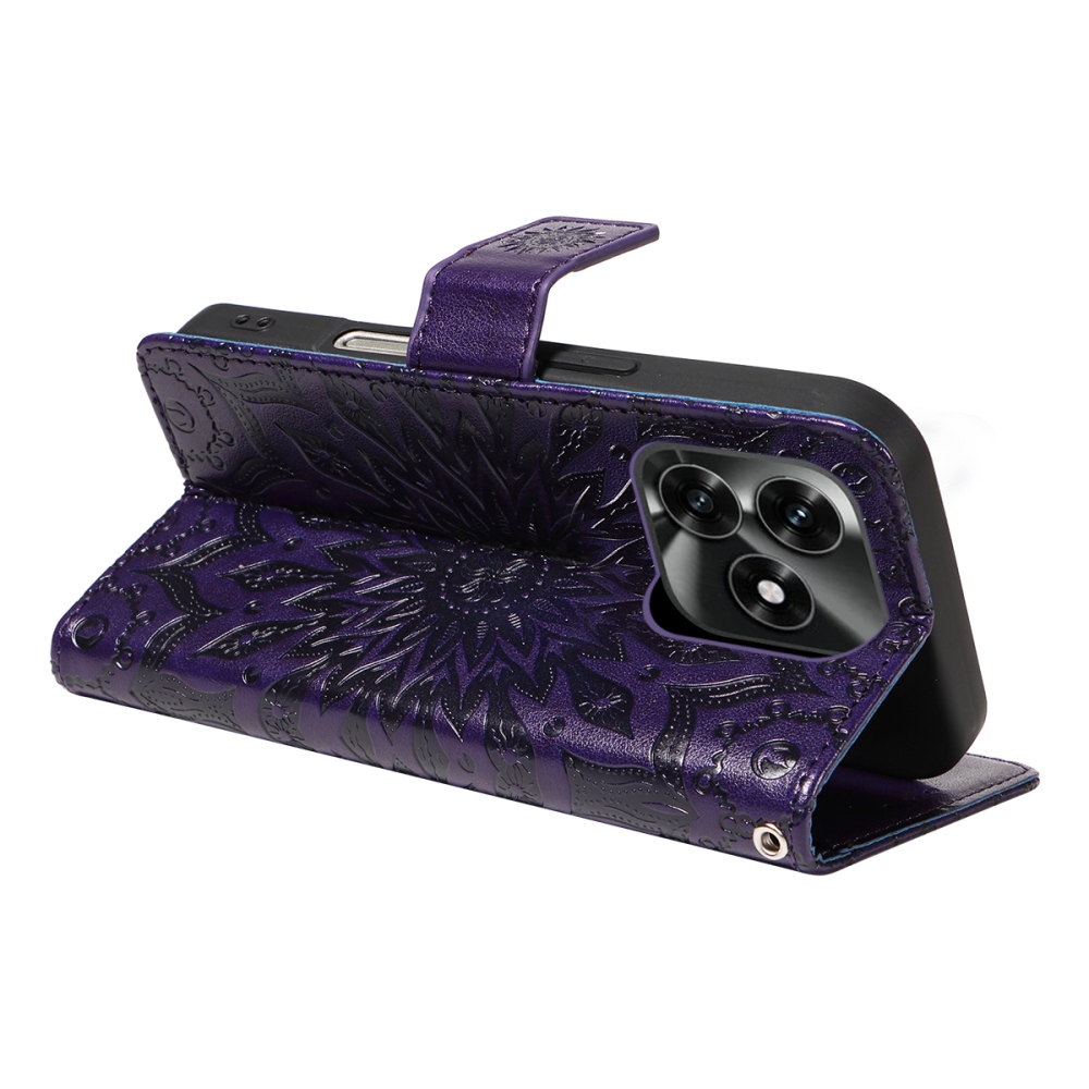 Sunflower knížkové pouzdro na Honor X5c Plus - tmavěfialové