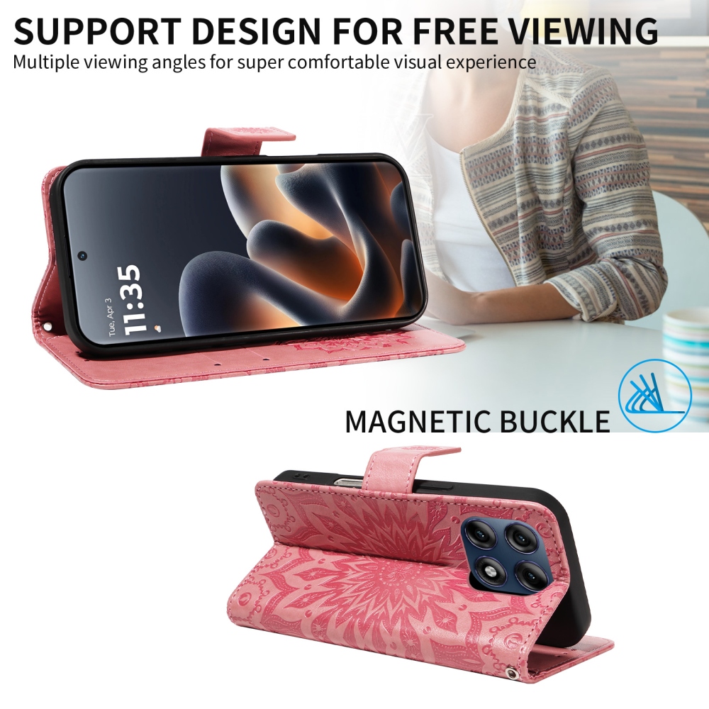 Sunflower knížkové pouzdro na Motorola Edge 70 Pro 5G - růžové