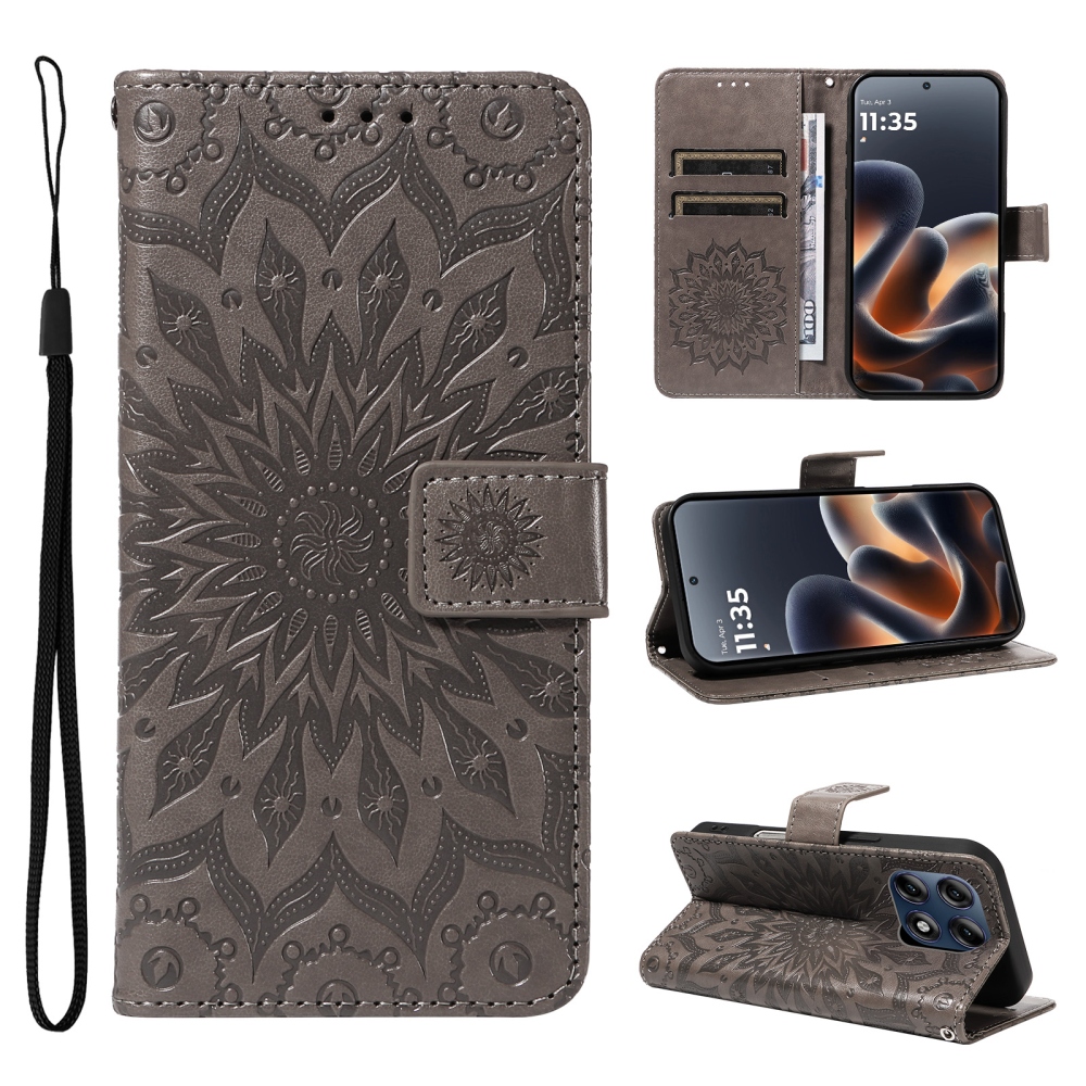 Sunflower knížkové pouzdro na Motorola Edge 70 Pro 5G - šedé