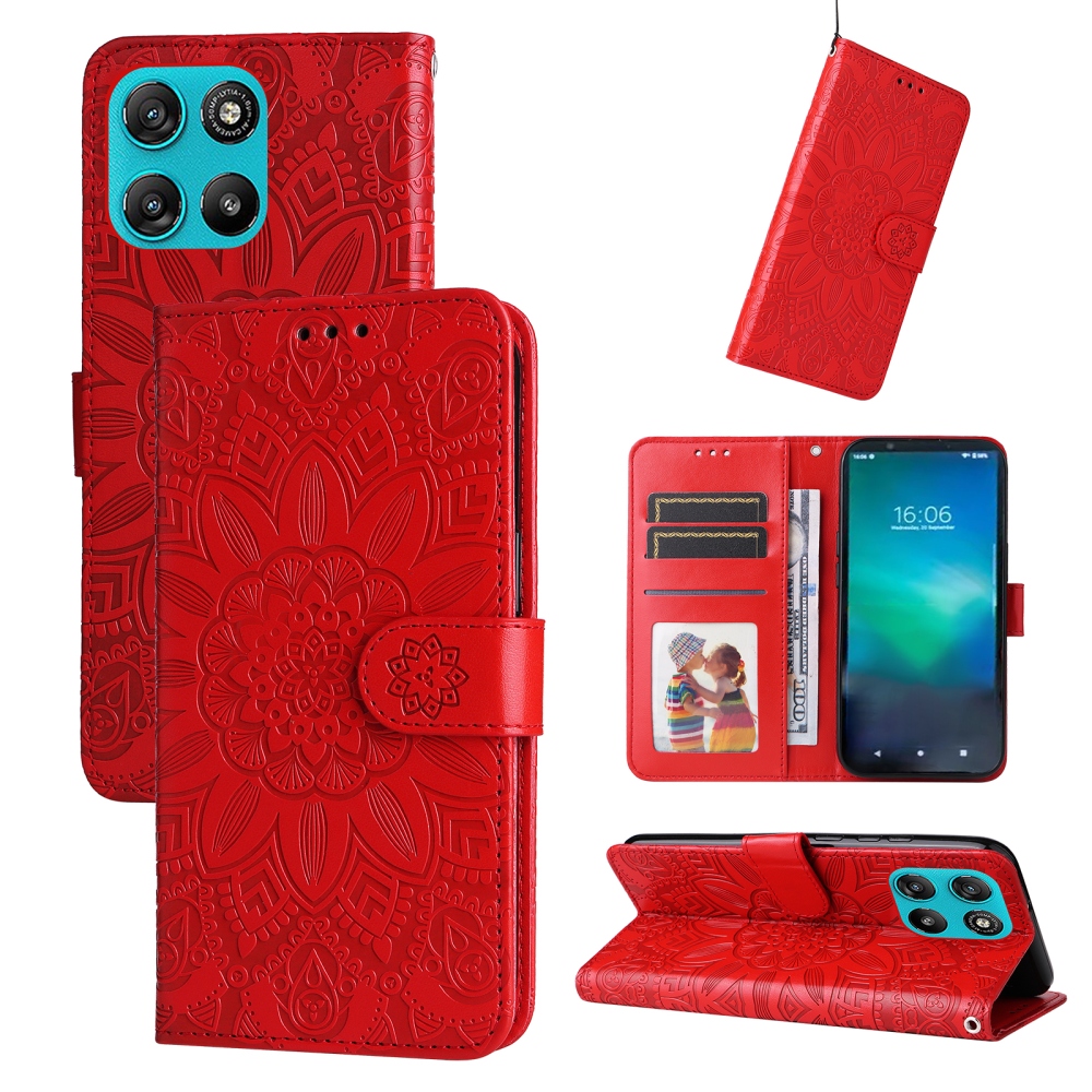 Sunflower knížkové pouzdro na Motorola Moto G57 Power 5G - červené