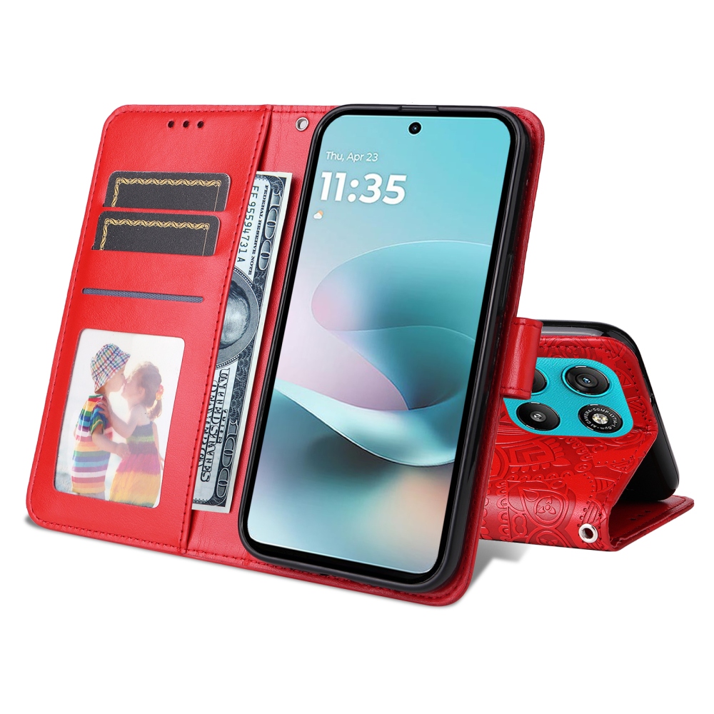 Sunflower knížkové pouzdro na Motorola Moto G57 Power 5G - červené