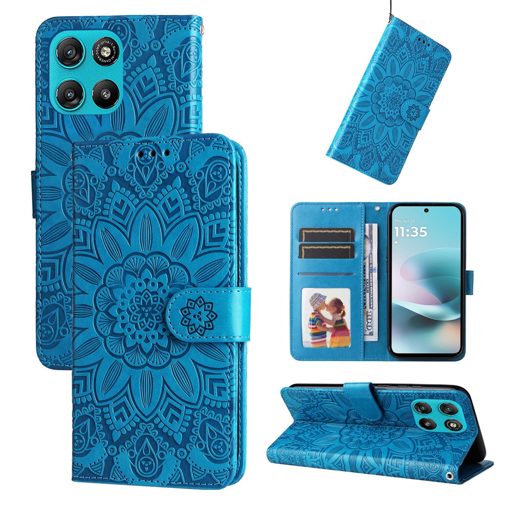 Sunflower knížkové pouzdro na Motorola Moto G57 Power 5G - modré