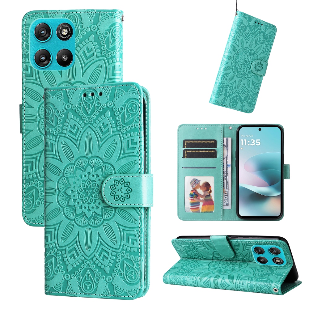 Sunflower knížkové pouzdro na Motorola Moto G57 Power 5G - modrozelené