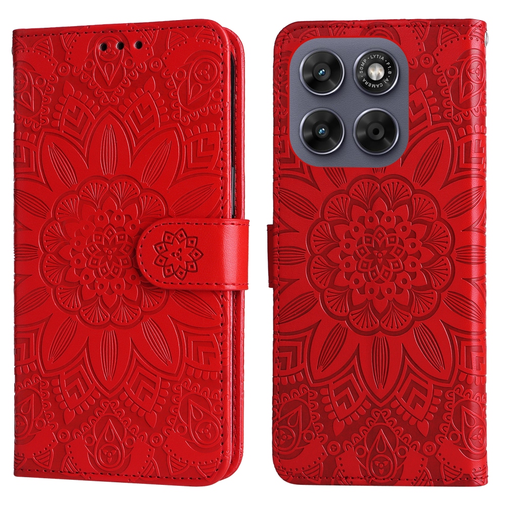 Sunflower knížkové pouzdro na Motorola Moto G87 5G/G77 5G/G67 5G - červené