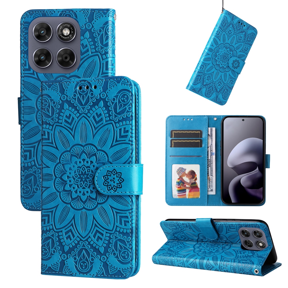 Sunflower knížkové pouzdro na Motorola Moto G87 5G/G77 5G/G67 5G - modré