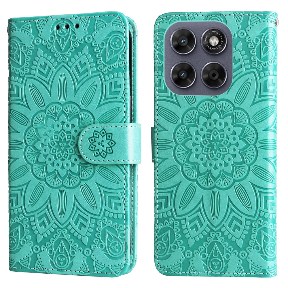 Sunflower knížkové pouzdro na Motorola Moto G87 5G/G77 5G/G67 5G - modrozelené